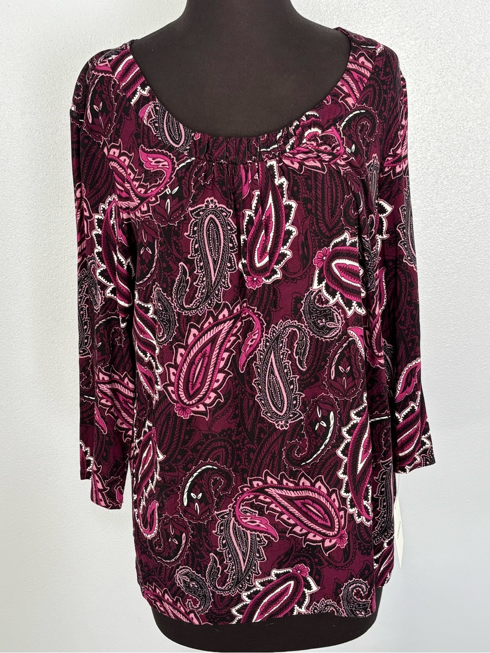 Women’s Paisley Scoop Neck Top Croft & Barrow PL
